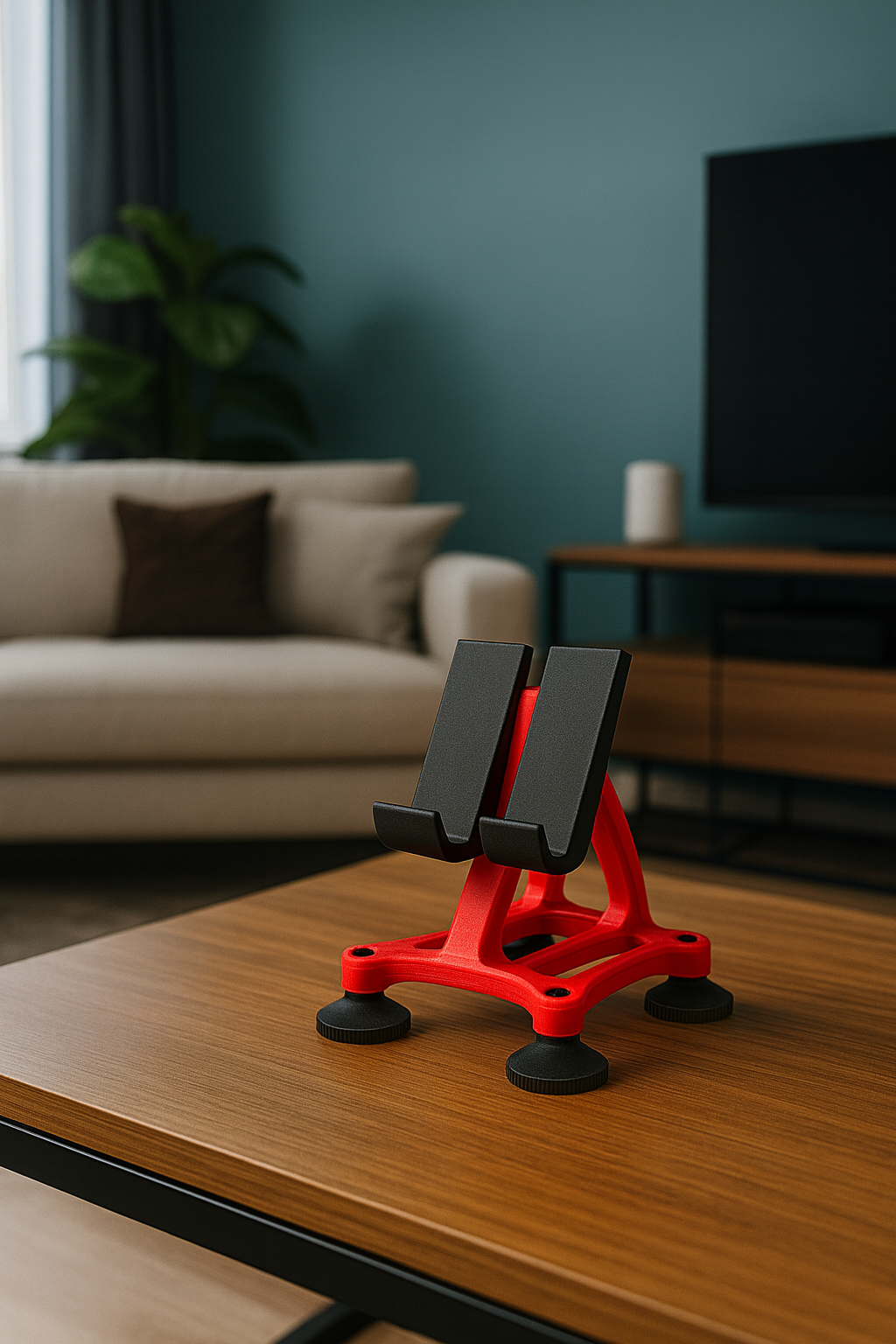 support smartphone rouge